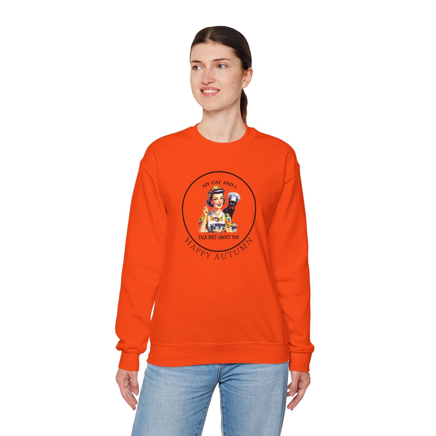Crewneck Sweatshirt - Unisex Heavy Blend™ - My Cat and I by Lynn Salem Creates