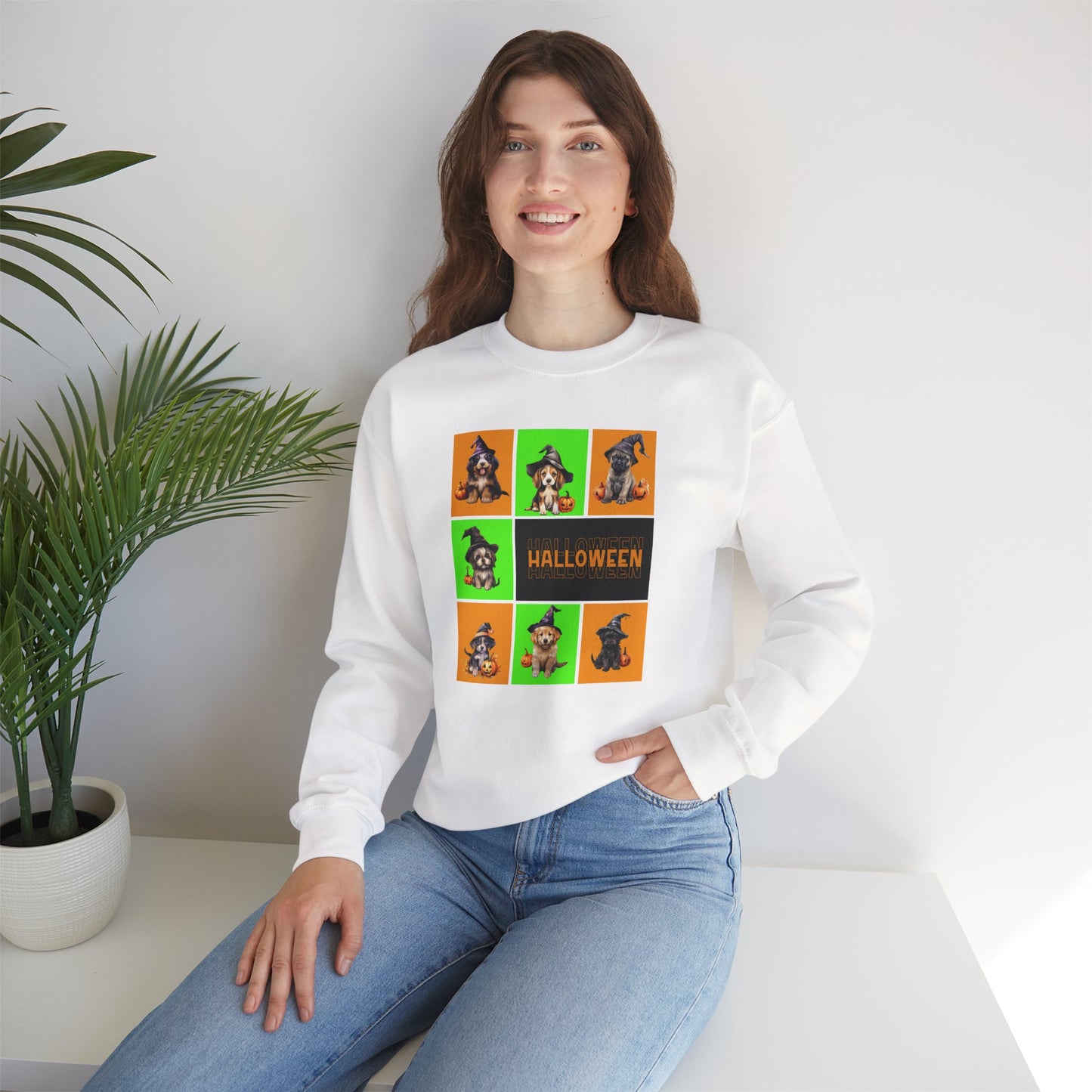 Halloween - Witch Puppies crew neck sweatshirt by Lynn Salem Creates