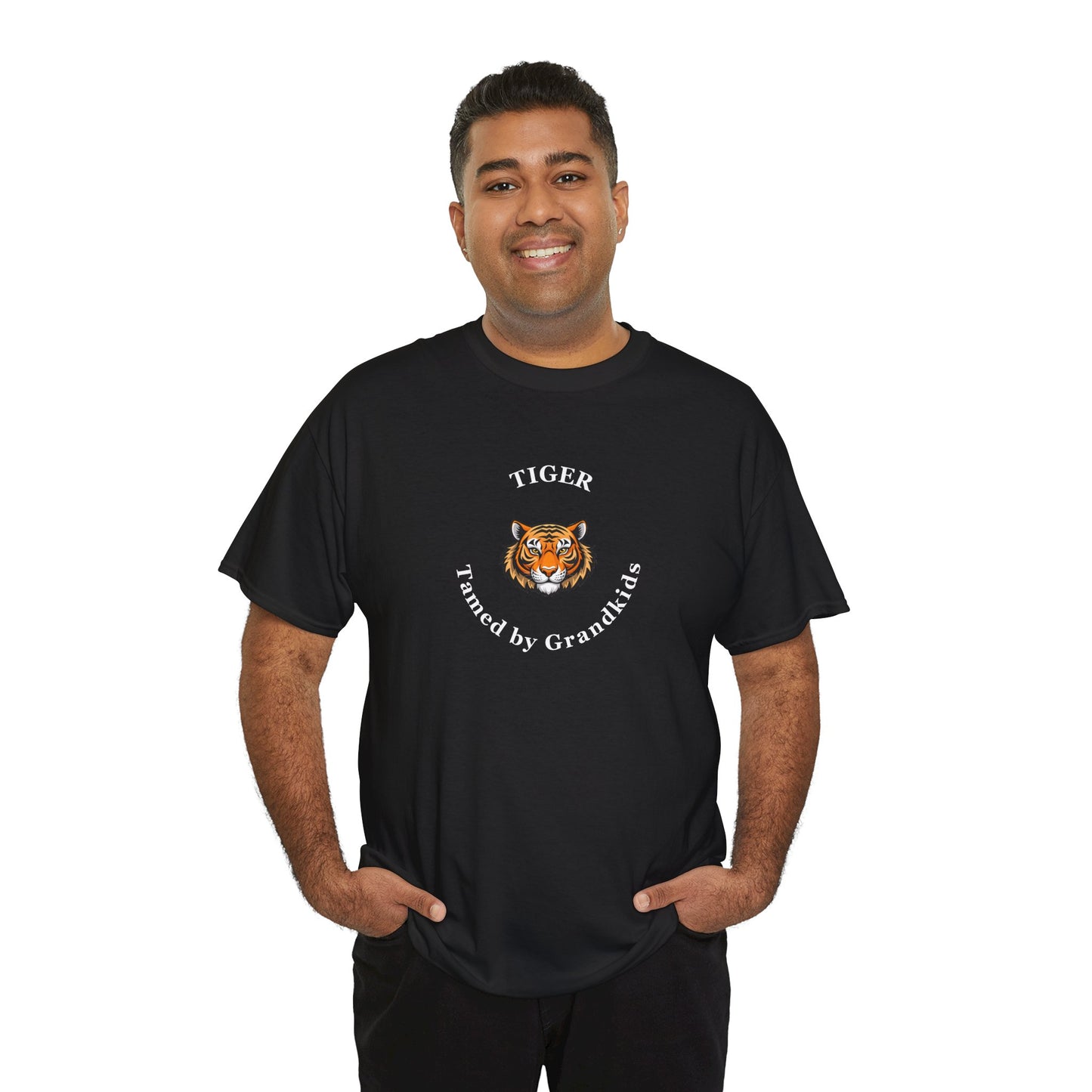 Tech HS - Tiger Tamed by Grandkids (white font) - Men's T-shirt - by Lynn Salem Creates