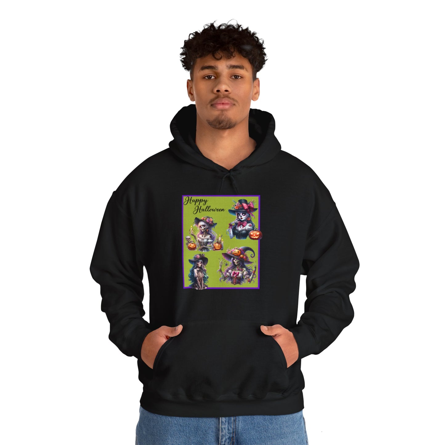 Hooded Sweatshirt - Halloween - Pretty Lady Skeletons by Lynn Salem Creates