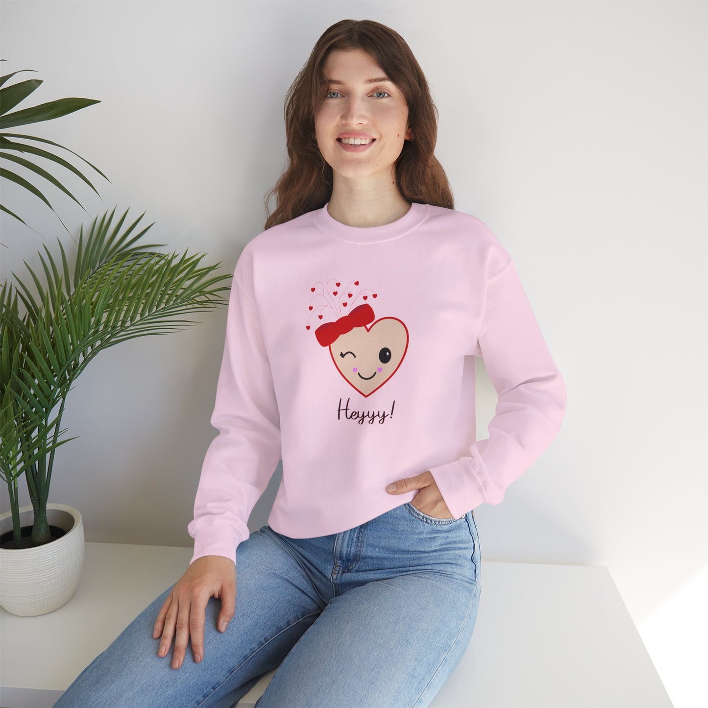 Flirting Heart Sweatshirt (Flesh) by Lynn Salem Creates