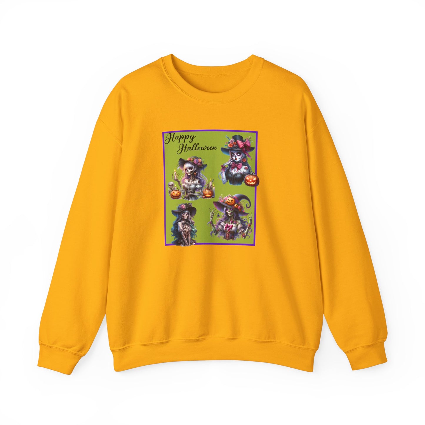 Crewneck Sweatshirt - Halloween - Pretty Lady Skeletons by Lynn Salem Creates