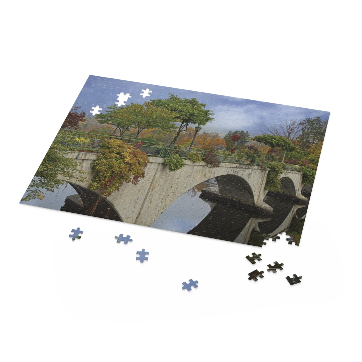 Jigsaw Puzzle -The Bridge of Flowers (14 in. x 11 in. 252 pcs, 20 in. x 16 in. 500 pcs) by Lynn Salem Creates