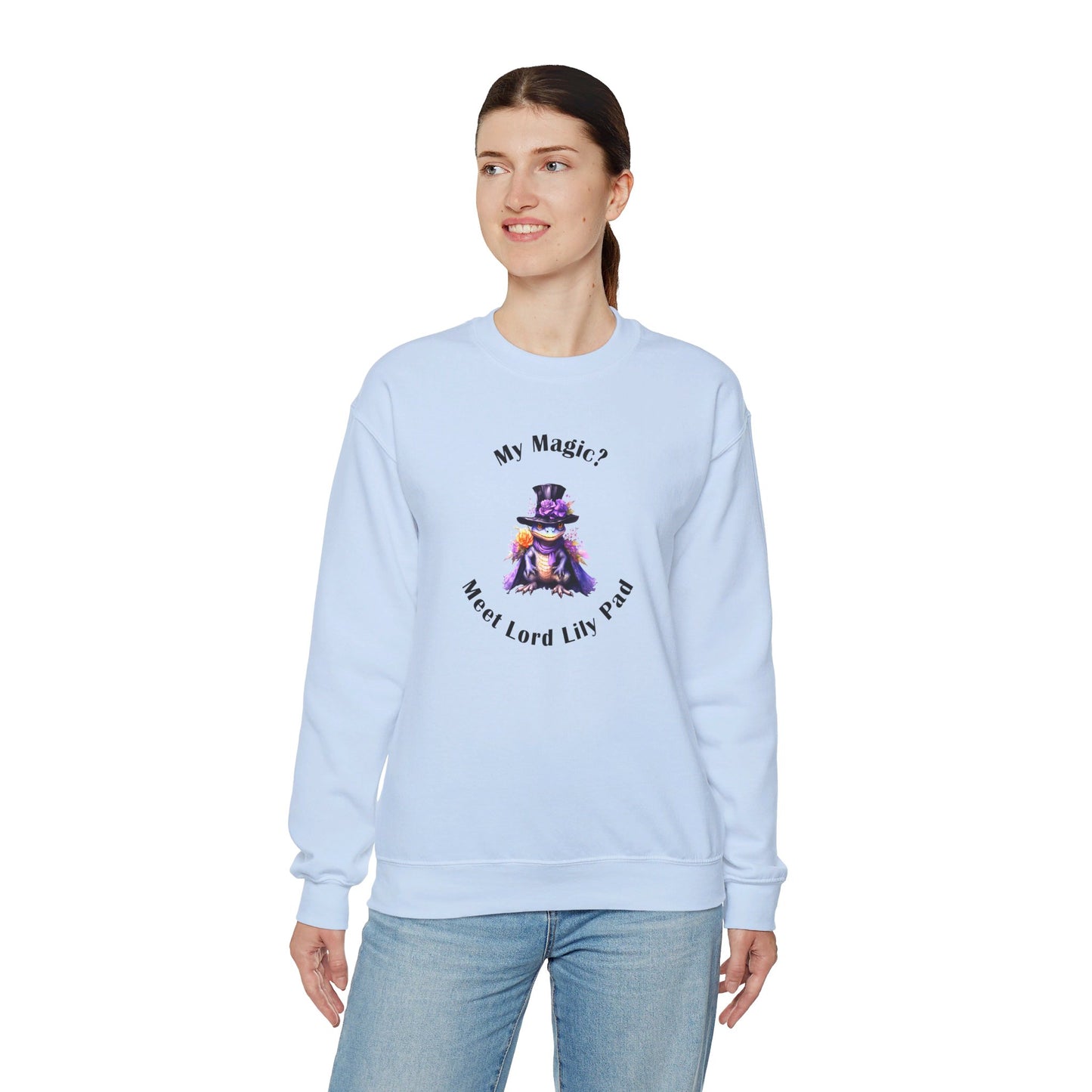 Crewneck Sweatshirt- Unisex Heavy Blend™ - Meet Lord Lily Pad by Lynn Salem Creates