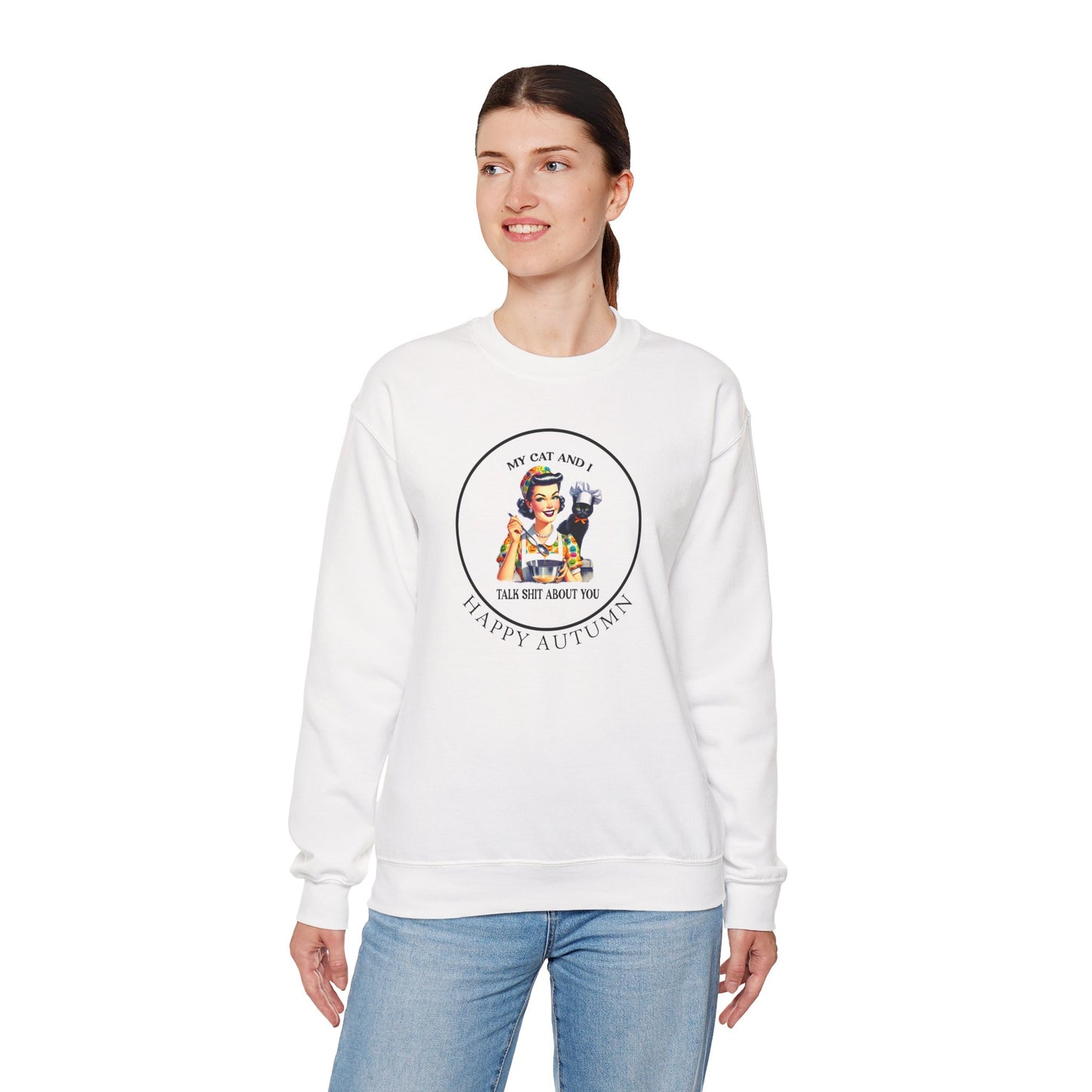 Crewneck Sweatshirt - Unisex Heavy Blend™ - My Cat and I by Lynn Salem Creates