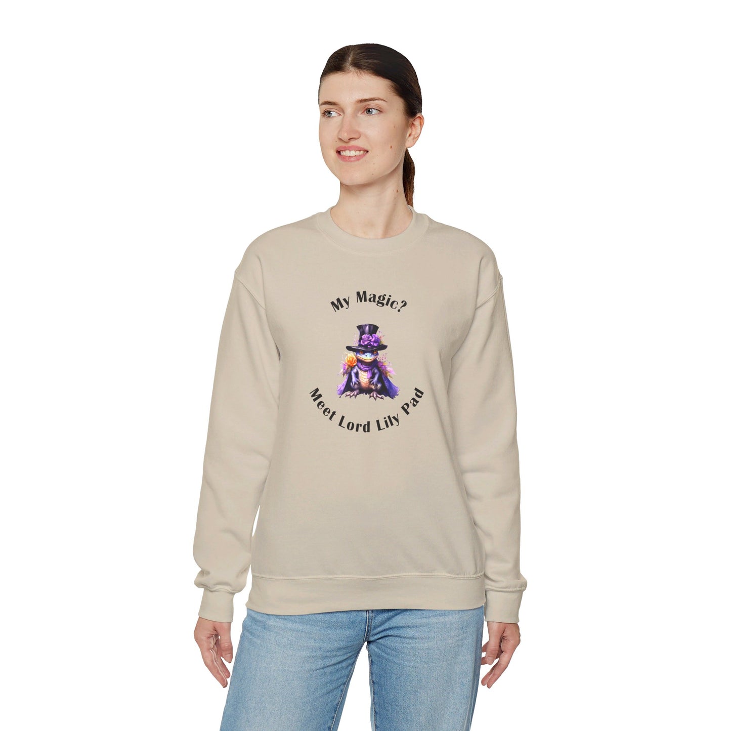 Crewneck Sweatshirt- Unisex Heavy Blend™ - Meet Lord Lily Pad by Lynn Salem Creates