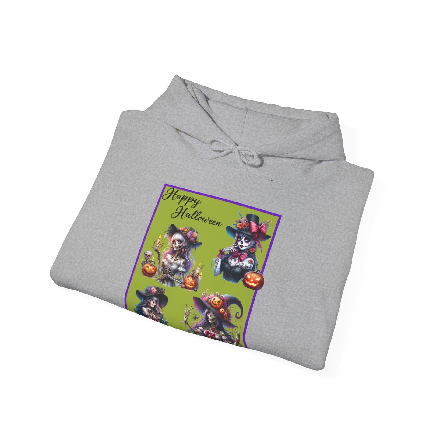 Hooded Sweatshirt - Halloween - Pretty Lady Skeletons by Lynn Salem Creates