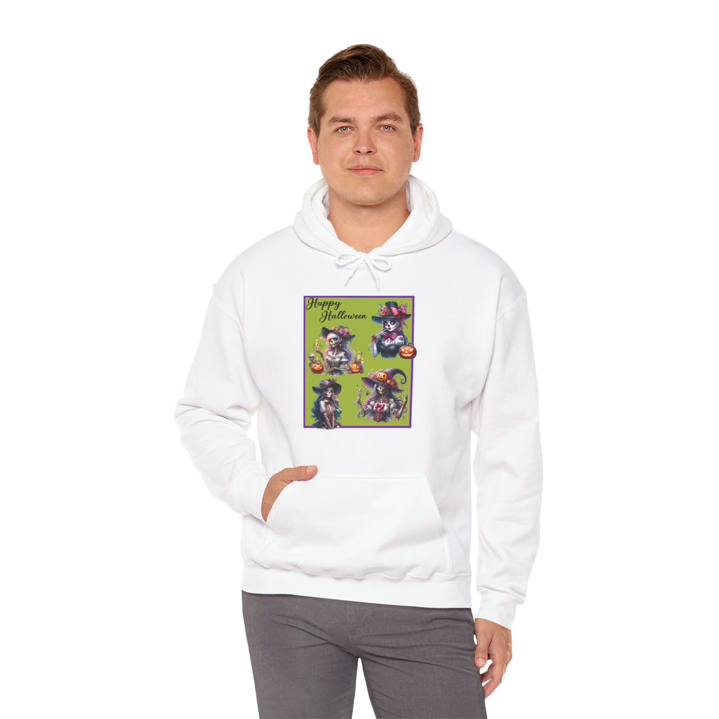 Hooded Sweatshirt - Halloween - Pretty Lady Skeletons by Lynn Salem Creates