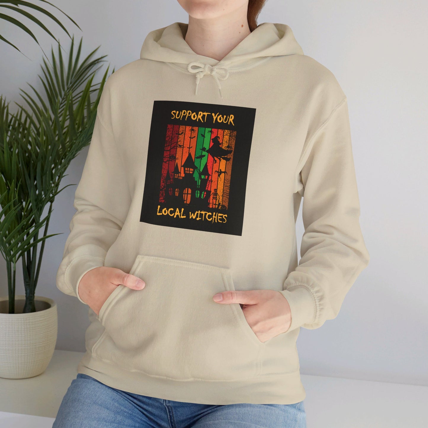 Hooded Sweatshirt-Unisex Heavy Blend™- Halloween - Support Your Local Witches by Lynn Salem Creates