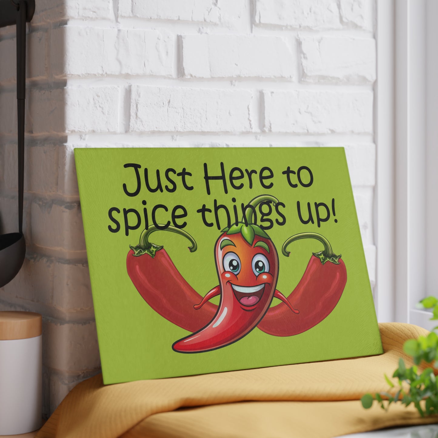 Chili Pepper Glass Cutting Board by Lynn Salem Creates