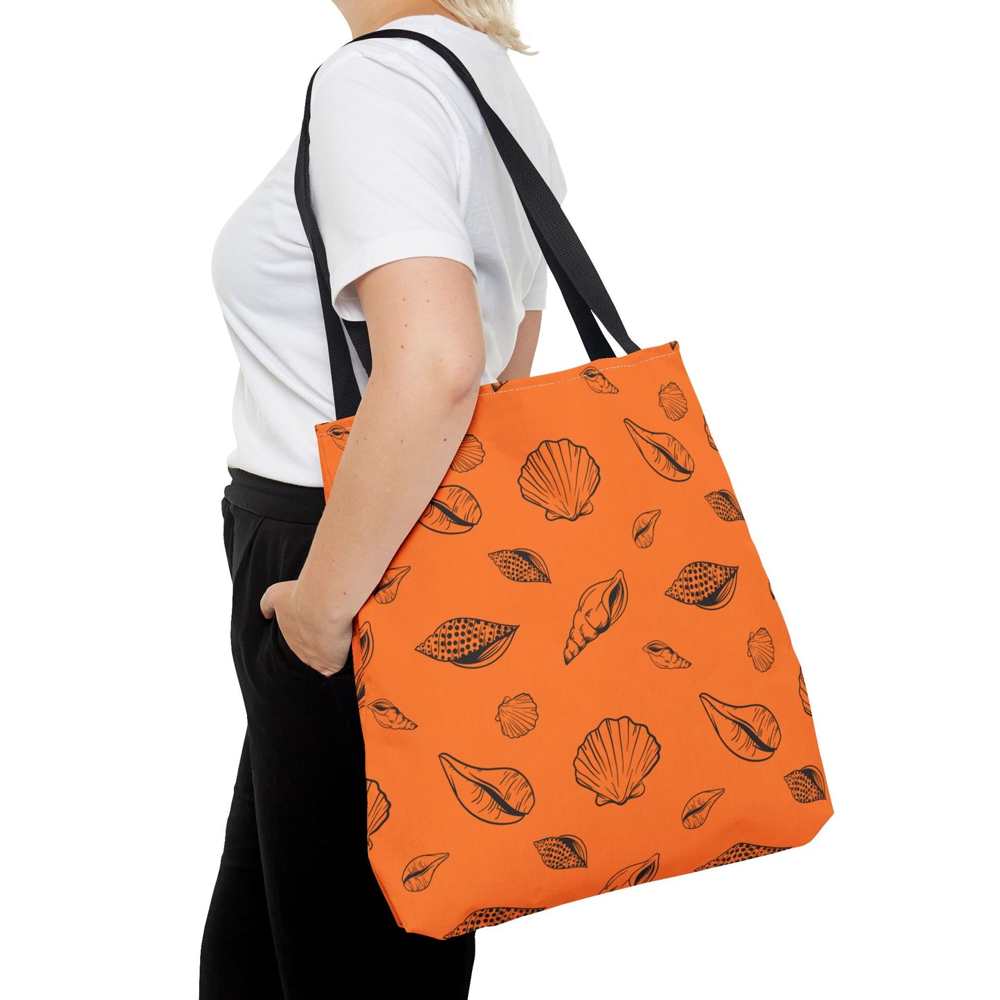 Tote Bag - Orange Sea Shell Design by Lynn Salem Creates