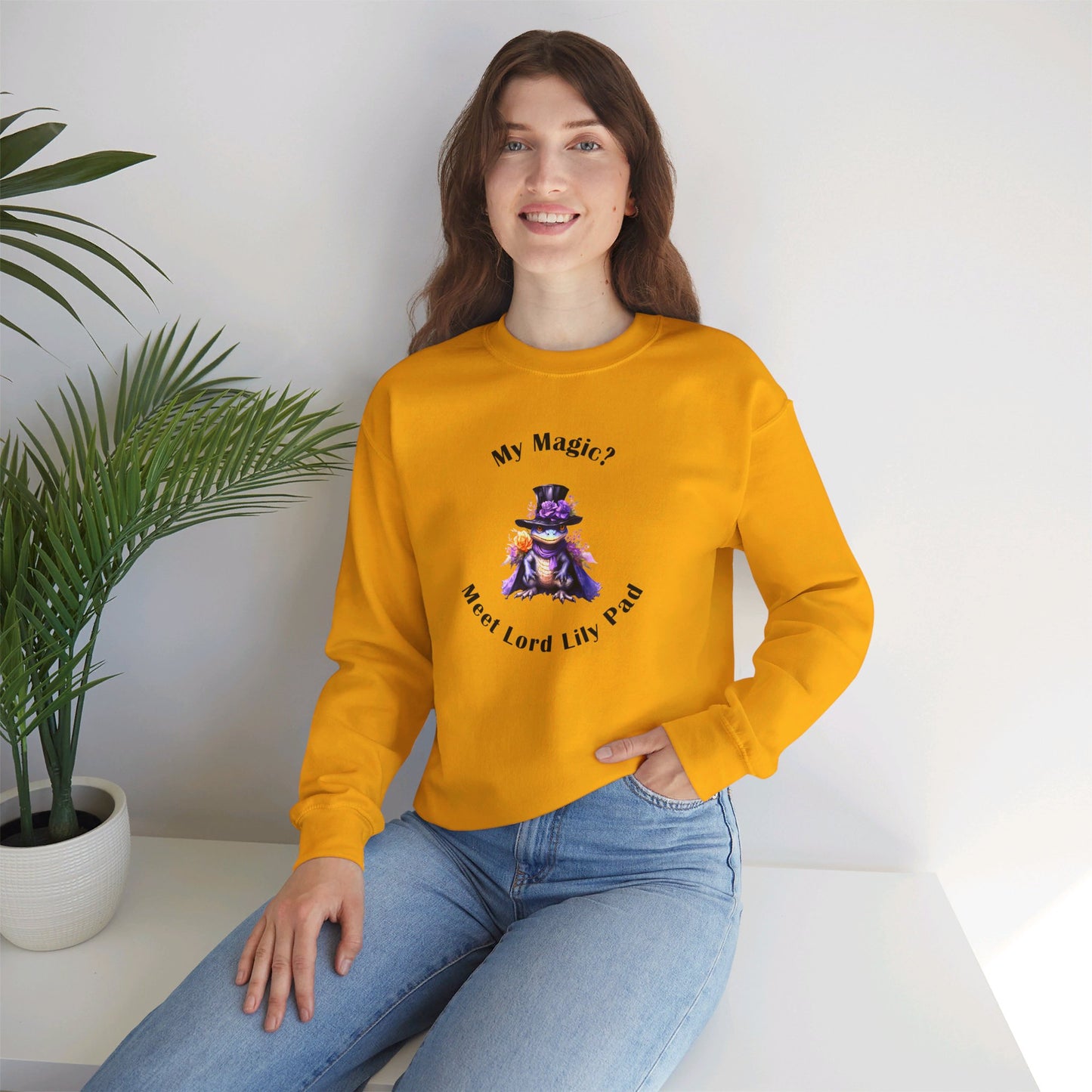 Crewneck Sweatshirt- Unisex Heavy Blend™ - Meet Lord Lily Pad by Lynn Salem Creates