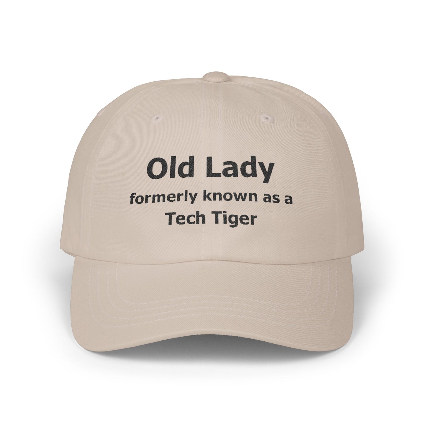 Tech HS - Embroidered Hat - Old Lady formerly known as a Tech Tiger (black text) by Lynn Salem Creates