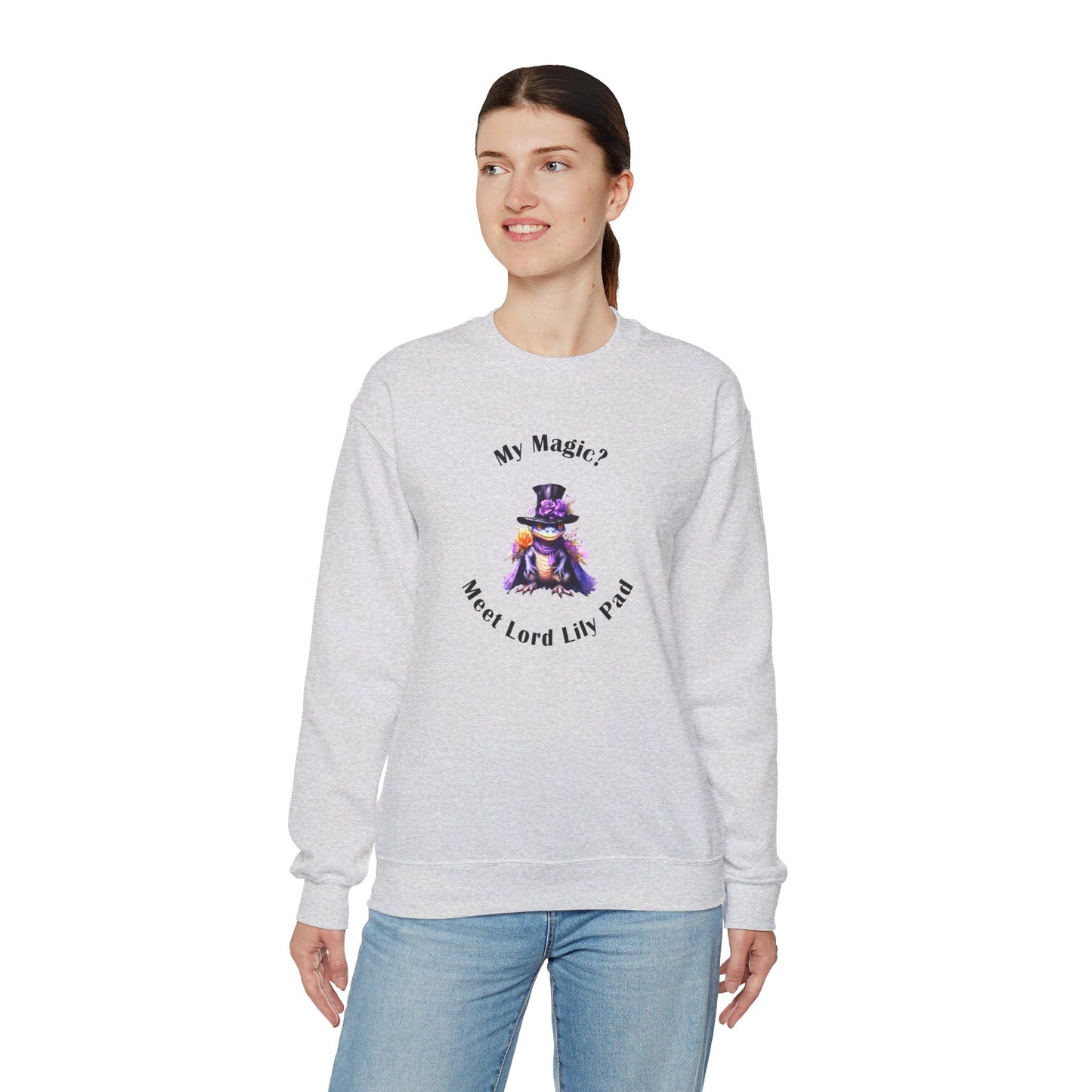 Crewneck Sweatshirt- Unisex Heavy Blend™ - Meet Lord Lily Pad by Lynn Salem Creates