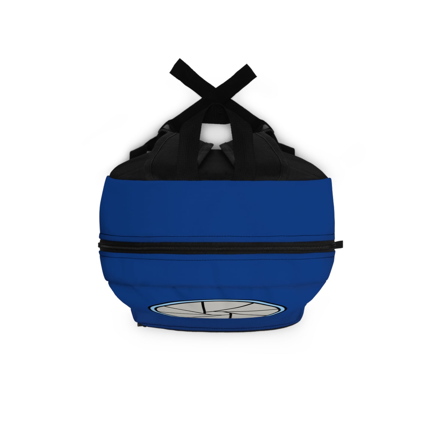 Backpack – Photographer with Camera Shutter on Blue by Lynn Salem Creates