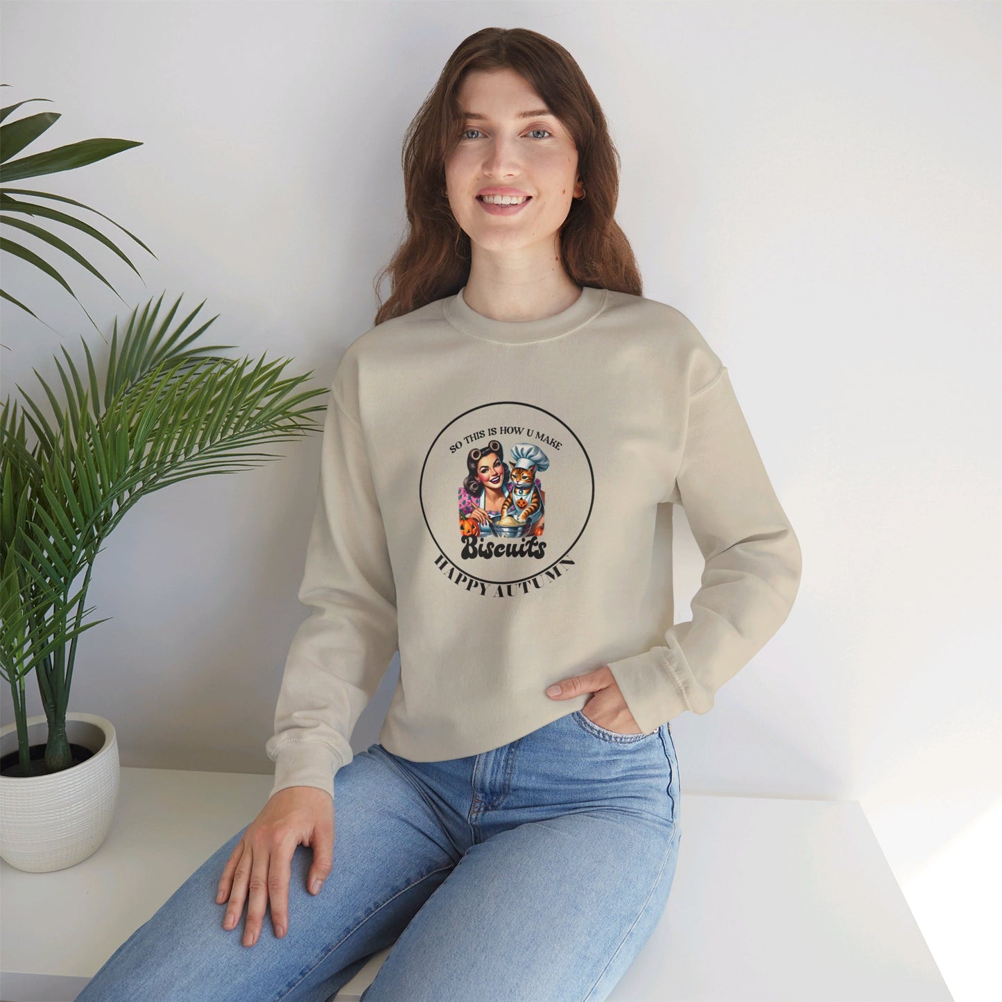 Crewneck Sweatshirt-Unisex Heavy Blend™ - Autumn - Making Biscuits by Lynn Salem Creates