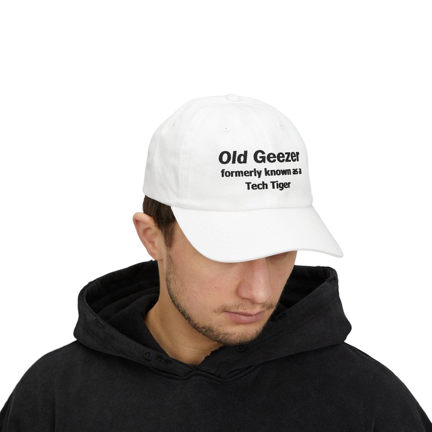 Tech HS - Embroidered Dad Hat - Old Geezer formerly known as a Tech Tiger (Black Text) by Lynn Salem Creates