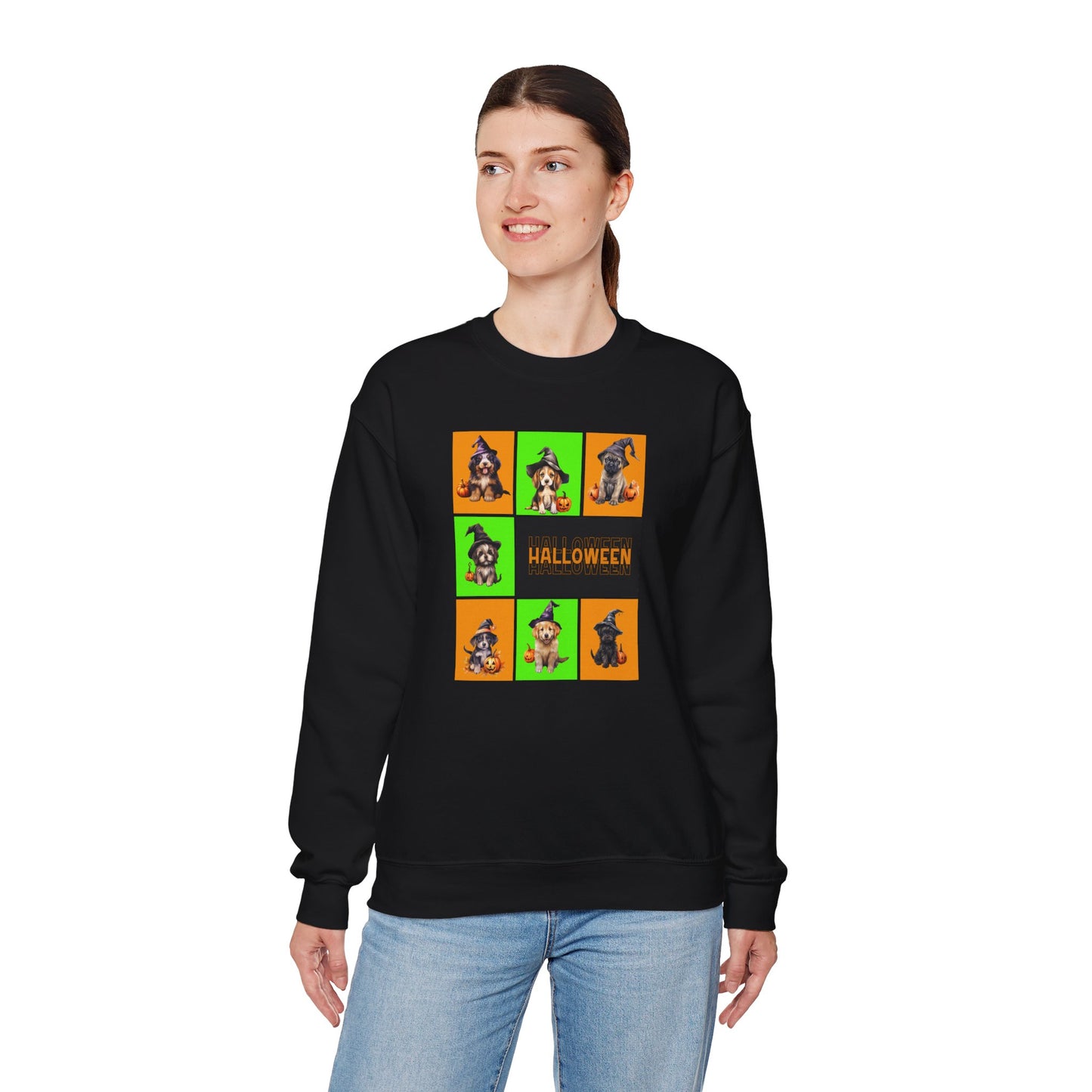 Halloween - Witch Puppies crew neck sweatshirt by Lynn Salem Creates