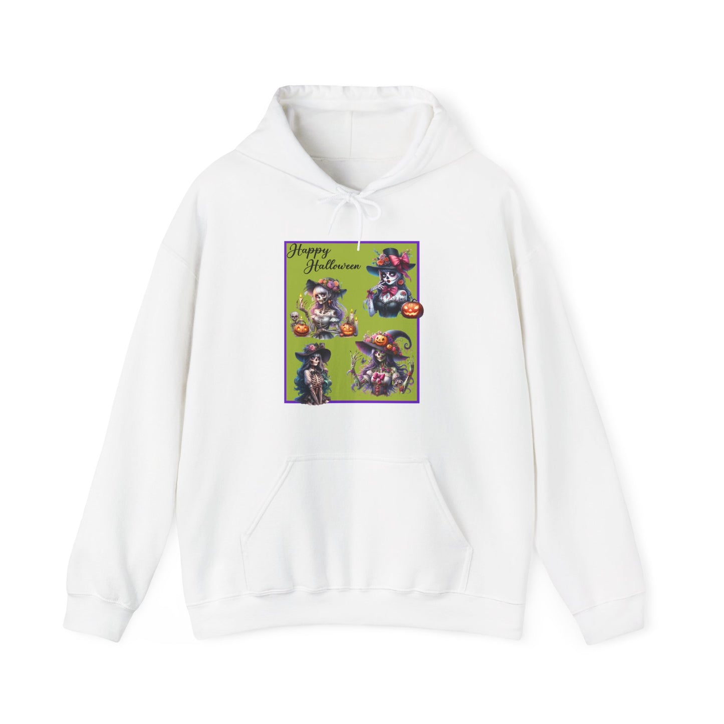 Hooded Sweatshirt - Halloween - Pretty Lady Skeletons by Lynn Salem Creates