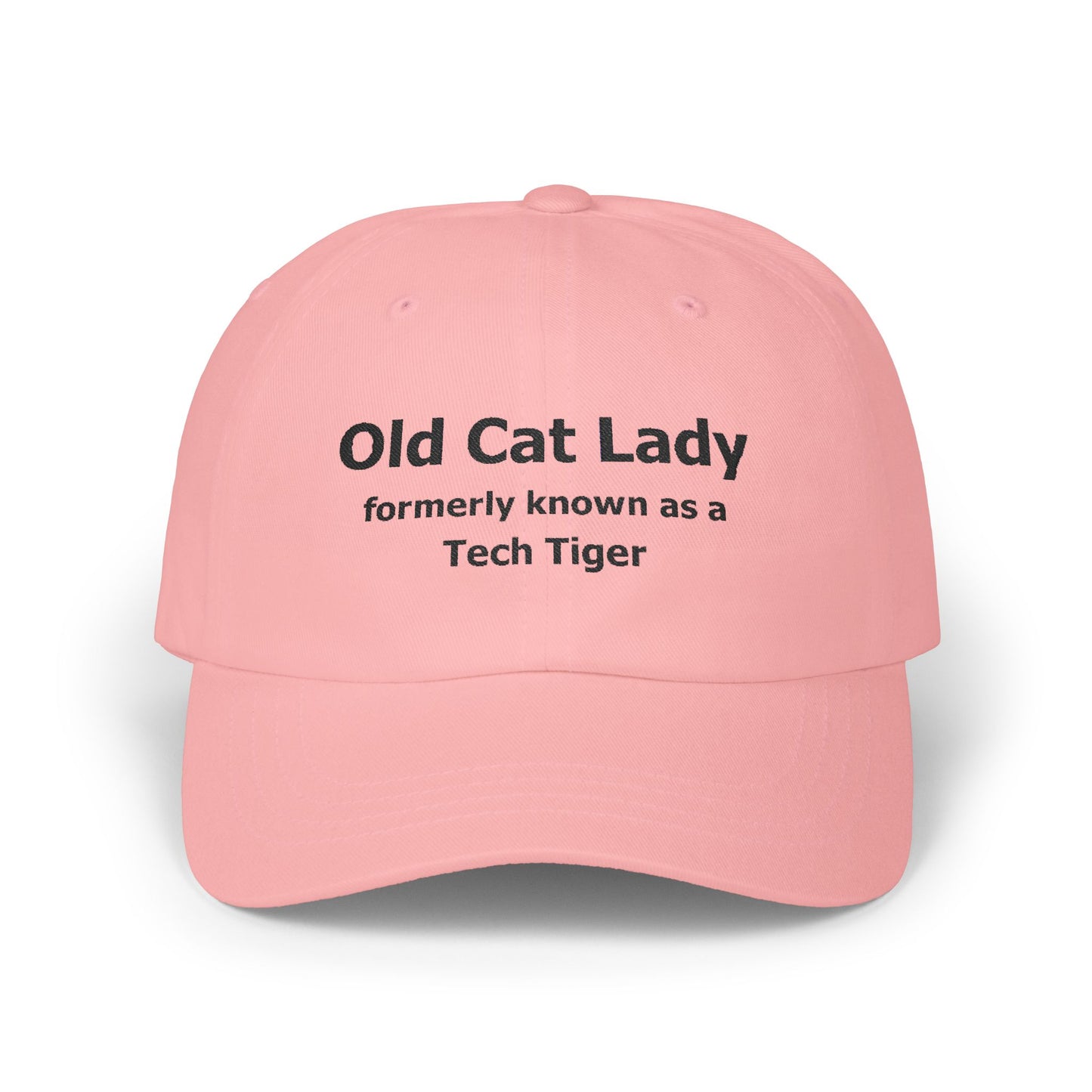 Tech HS - Embroidered Hat - Old Cat Lady formerly known as a Tech Tiger (black text) by Lynn Salem Creates