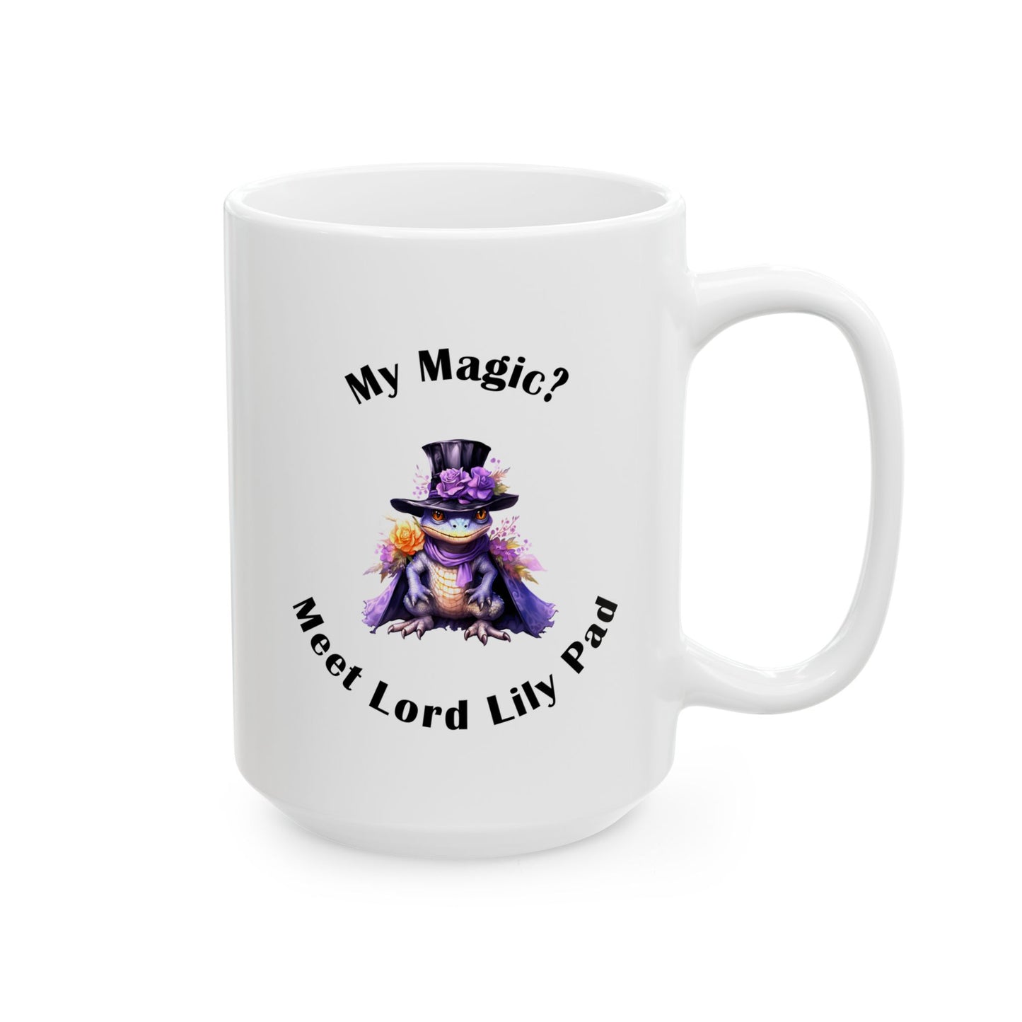 Ceramic Mug, (15oz) - Meet Lord Lily Pad by Lynn Salem Creates