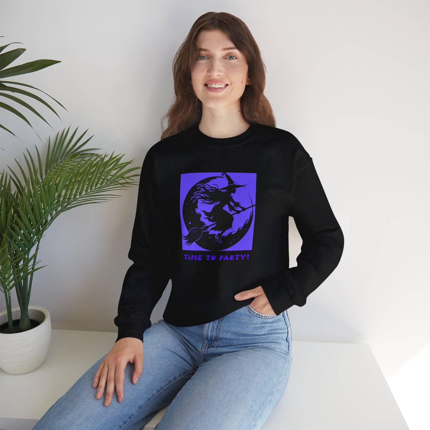 Crewneck Sweatshirt - Halloween - Time To Party by Lynn Salem Creates