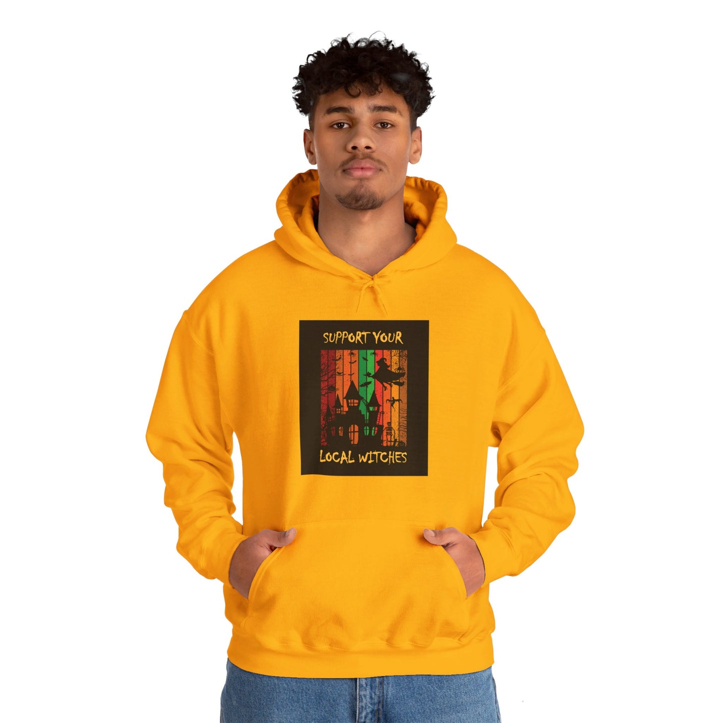 Hooded Sweatshirt-Unisex Heavy Blend™- Halloween - Support Your Local Witches by Lynn Salem Creates
