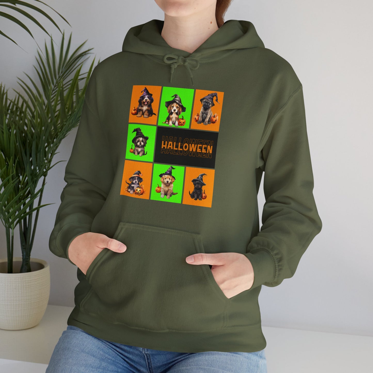 Hooded Sweatshirt - Halloween - Witch Puppies by Lynn Salem Creates