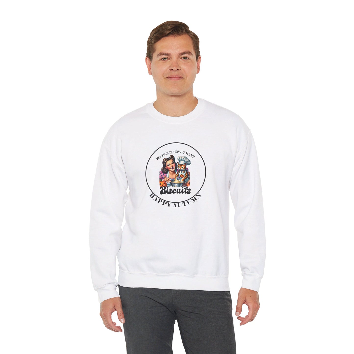 Crewneck Sweatshirt-Unisex Heavy Blend™ - Autumn - Making Biscuits by Lynn Salem Creates