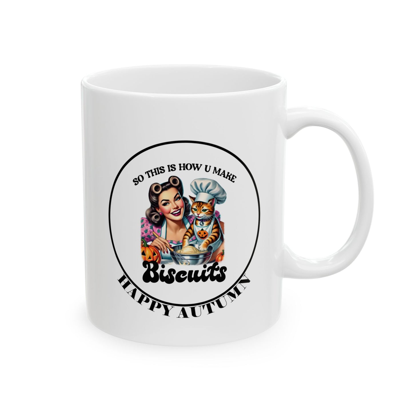 Ceramic Mug, (11oz, 15oz) - Autumn - Making Biscuits by Lynn Salem Creates