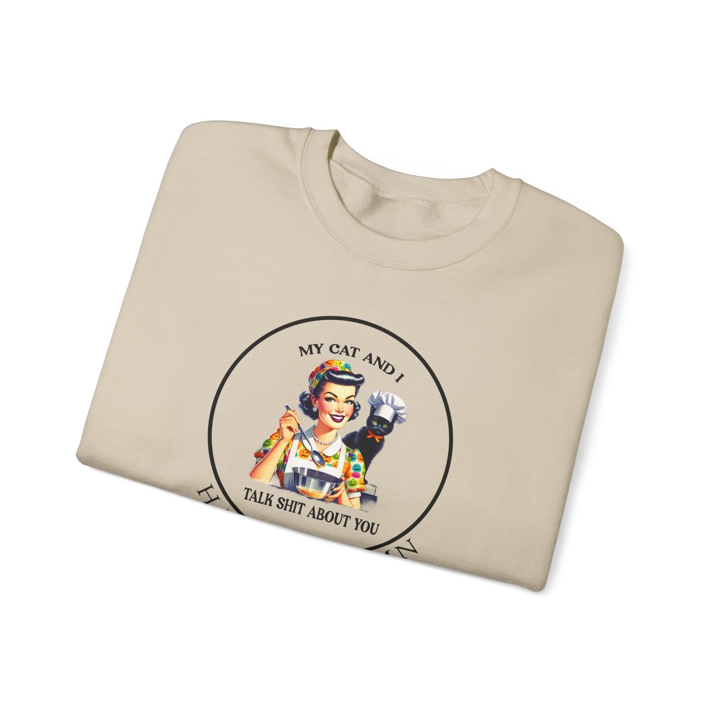 Crewneck Sweatshirt - Unisex Heavy Blend™ - My Cat and I by Lynn Salem Creates