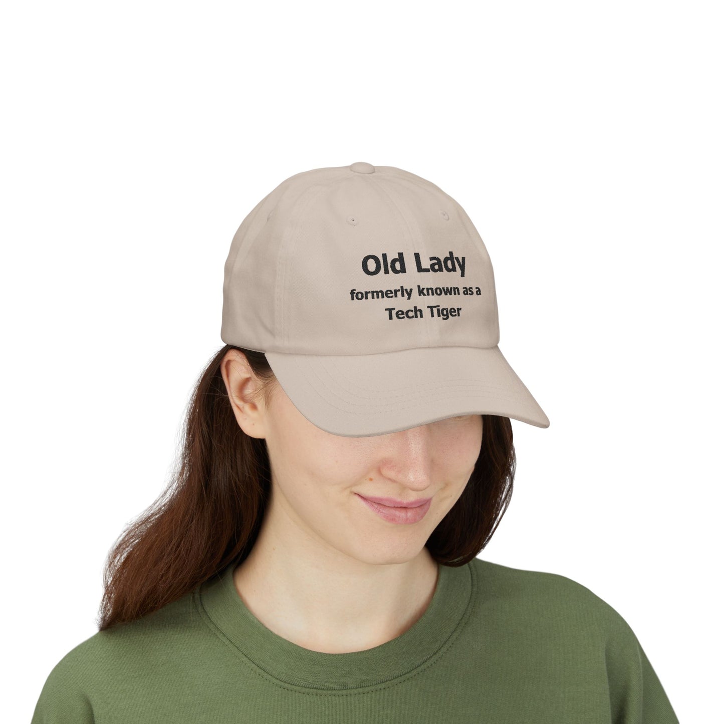 Tech HS - Embroidered Hat - Old Lady formerly known as a Tech Tiger (black text) by Lynn Salem Creates