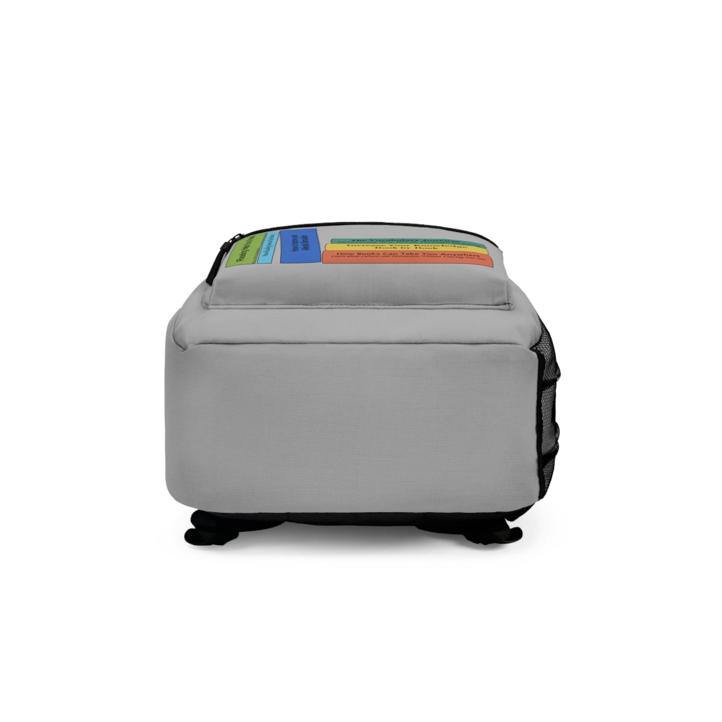 Backpack - Reading Books (Light Grey) by Lynn Salem Creates