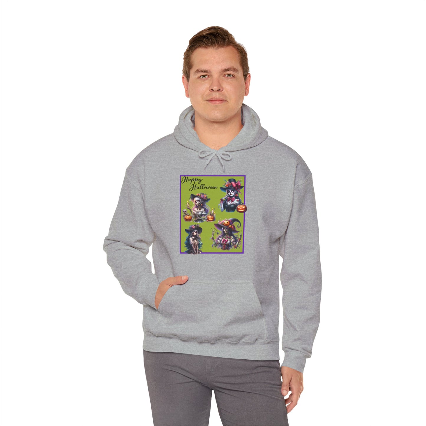 Hooded Sweatshirt - Halloween - Pretty Lady Skeletons by Lynn Salem Creates