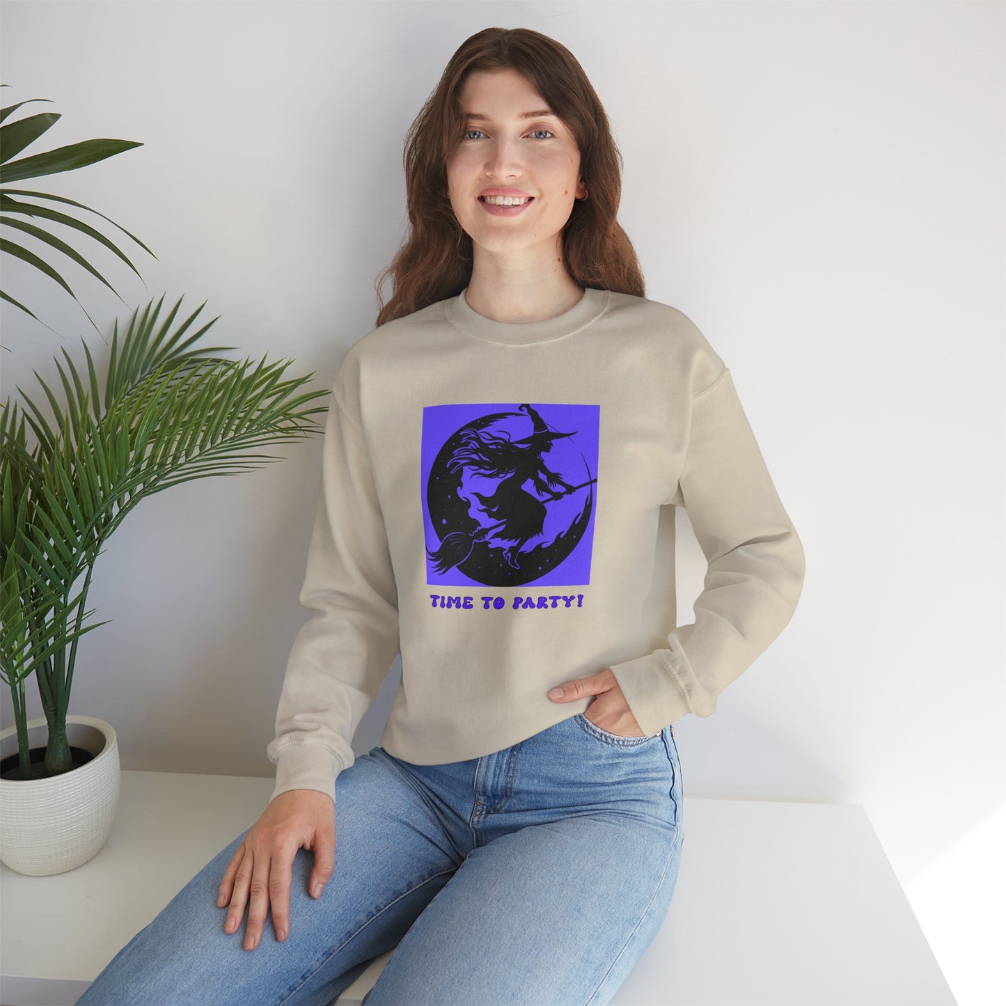 Crewneck Sweatshirt - Halloween - Time To Party by Lynn Salem Creates