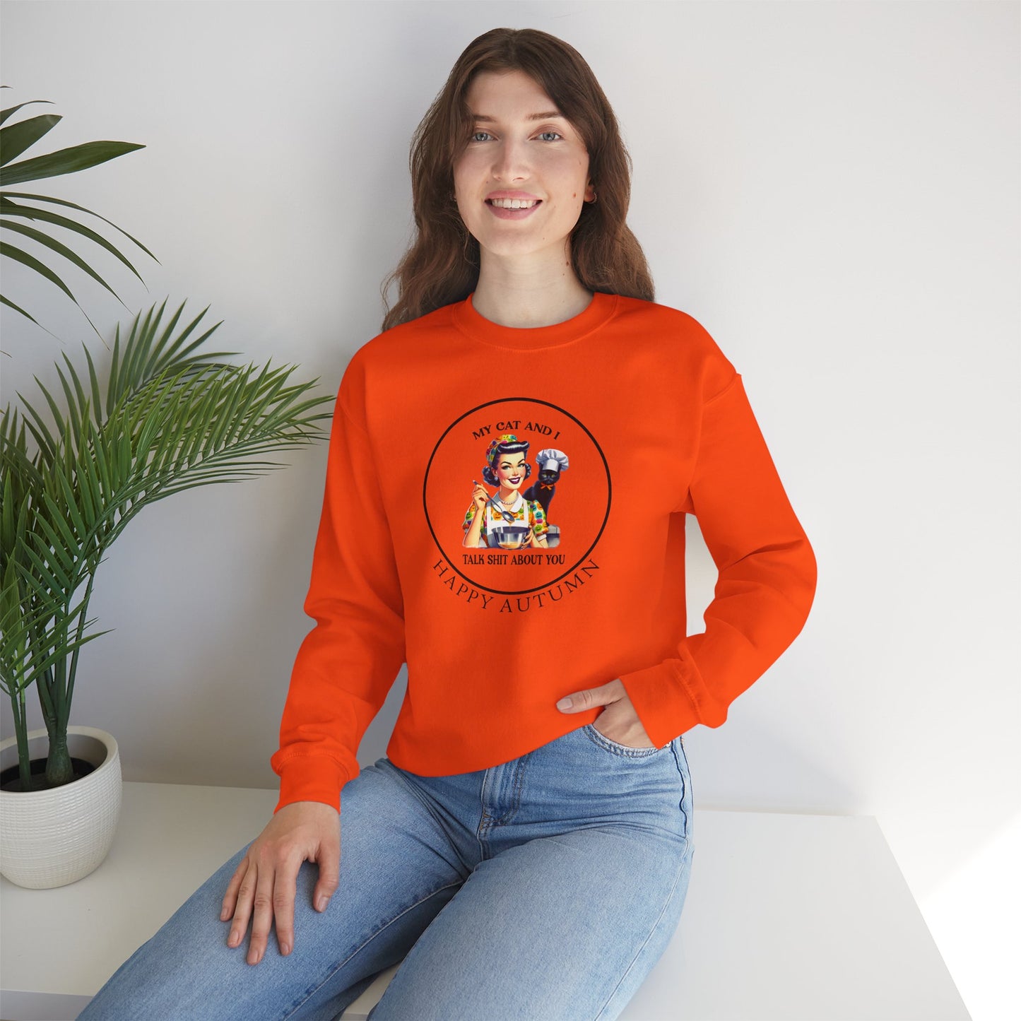 Crewneck Sweatshirt - Unisex Heavy Blend™ - My Cat and I by Lynn Salem Creates
