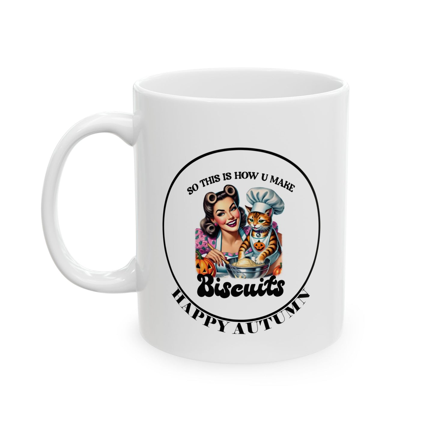Ceramic Mug, (11oz, 15oz) - Autumn - Making Biscuits by Lynn Salem Creates