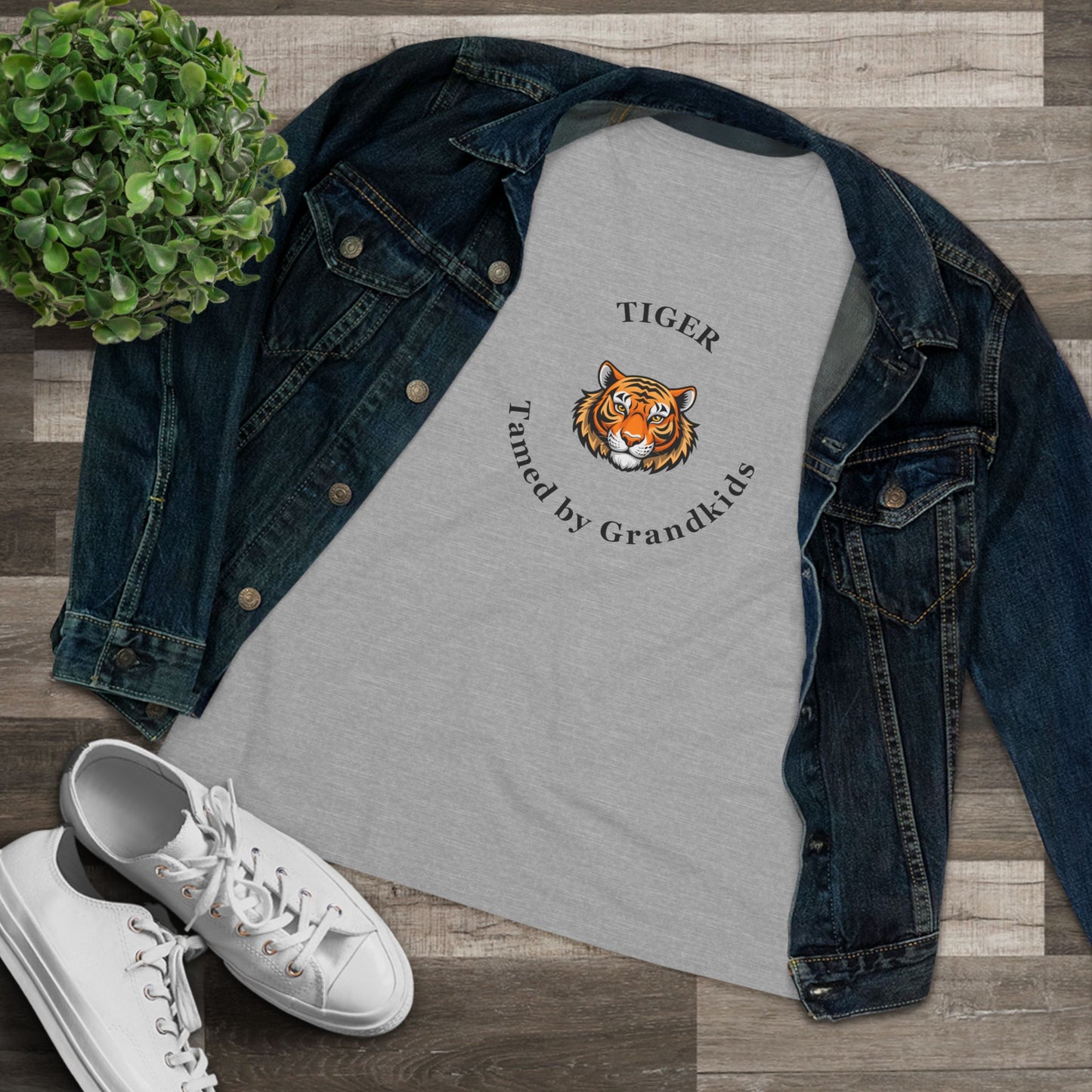 Tech HS - Tiger Tamed by Grandkids (black font) - Women's T-shirt - by Lynn Salem Creates