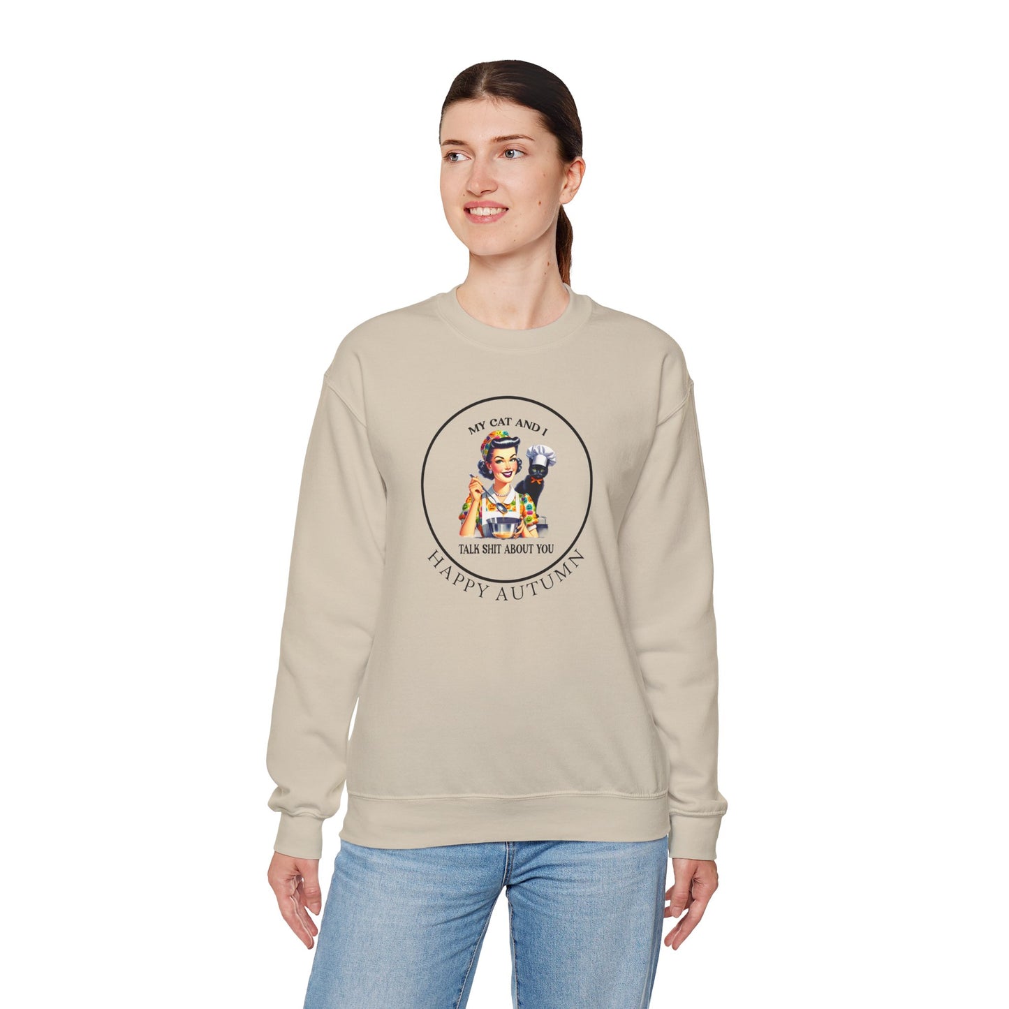 Crewneck Sweatshirt - Unisex Heavy Blend™ - My Cat and I by Lynn Salem Creates