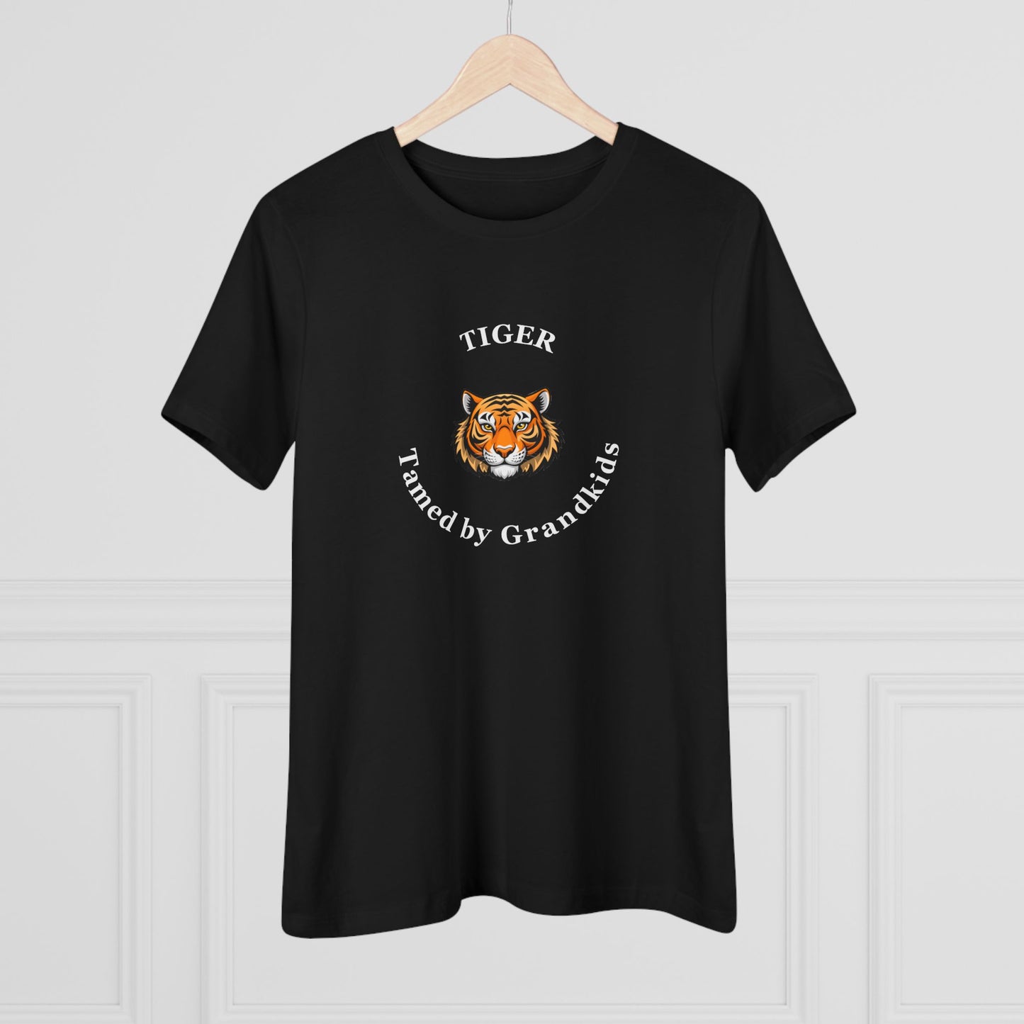 Tech HS - Tiger Tamed by Grandkids (white font) -Women's T-shirt- by Lynn Salem Creates