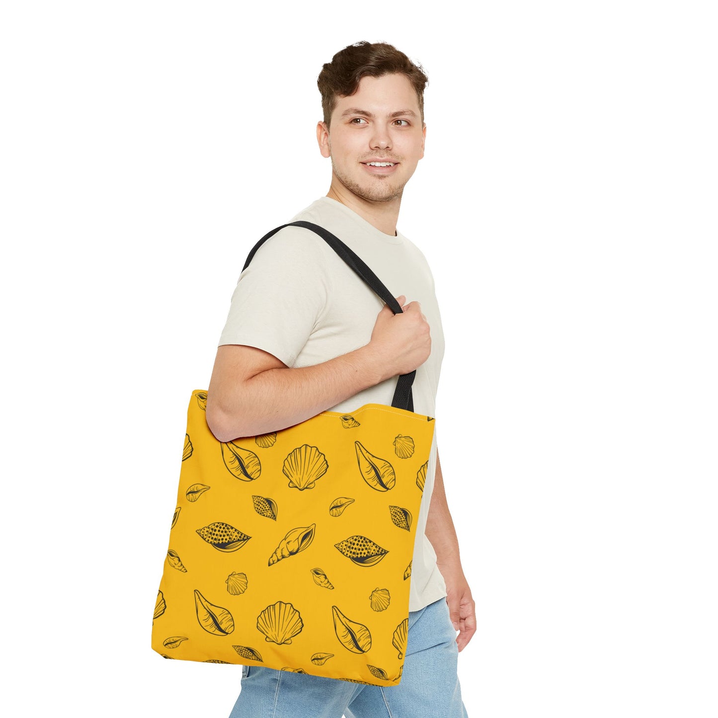 Tote Bag - Yellow Sea Shell Design by Lynn Salem Creates