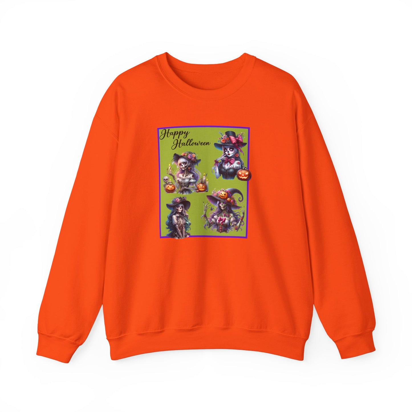 Crewneck Sweatshirt - Halloween - Pretty Lady Skeletons by Lynn Salem Creates