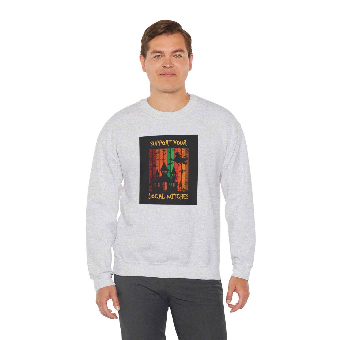 Crewneck Sweatshirt-Unisex Heavy Blend™ - Halloween - Support Your Local Witches 2 by Lynn Salem Creates