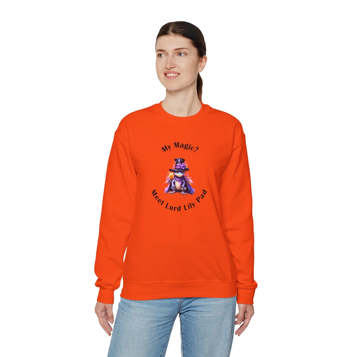 Crewneck Sweatshirt- Unisex Heavy Blend™ - Meet Lord Lily Pad by Lynn Salem Creates
