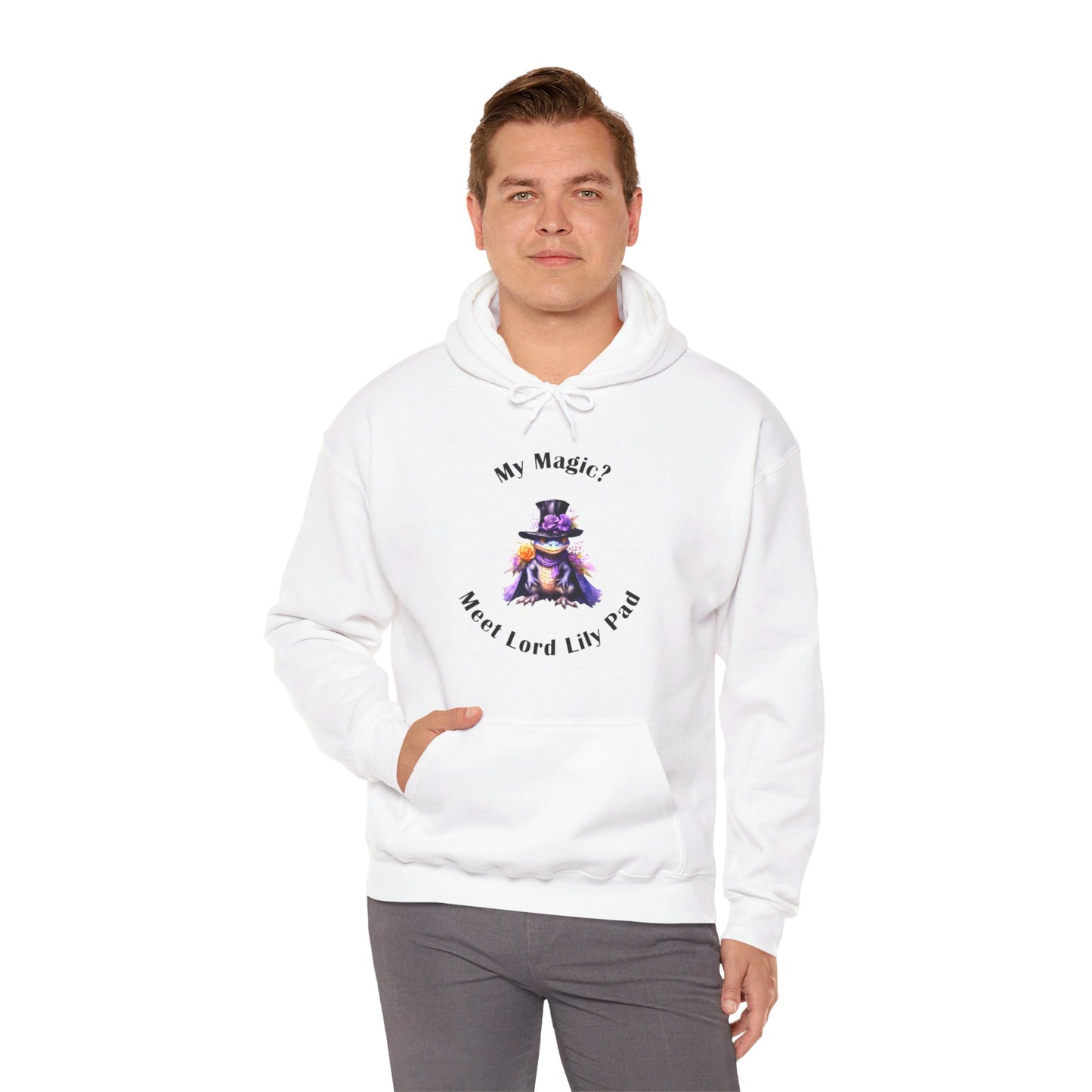 Hooded Sweatshirt-Unisex Heavy Blend™ -Meet Lord Lily Pad by Lynn Salem Creates