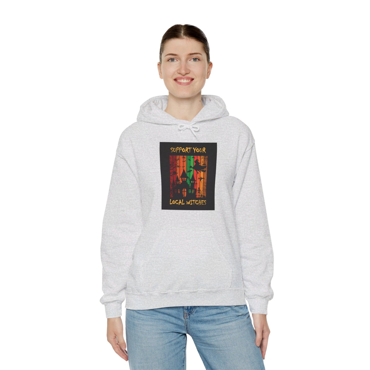 Hooded Sweatshirt-Unisex Heavy Blend™- Halloween - Support Your Local Witches by Lynn Salem Creates