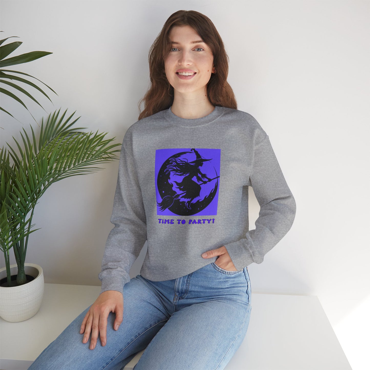 Crewneck Sweatshirt - Halloween - Time To Party by Lynn Salem Creates