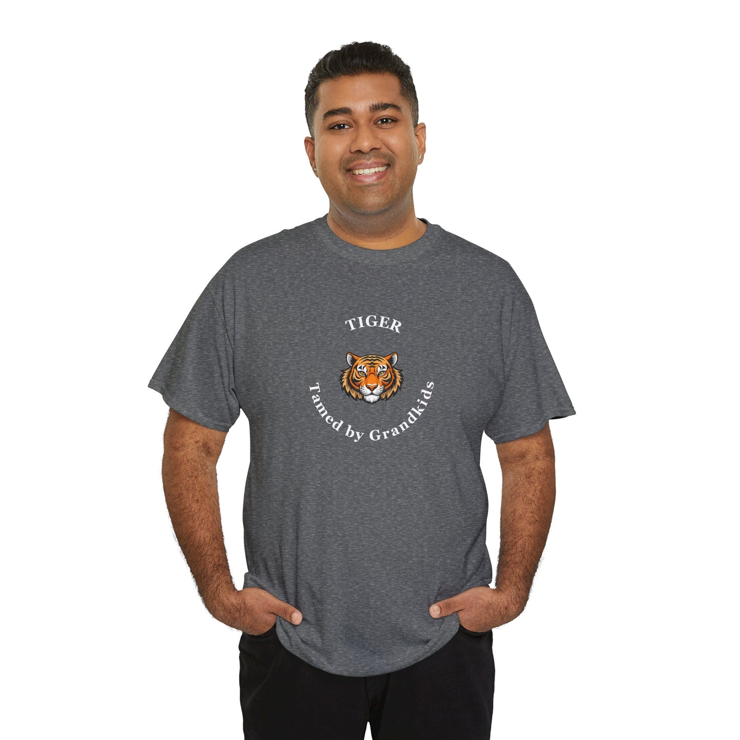Tech HS - Tiger Tamed by Grandkids (white font) - Men's T-shirt - by Lynn Salem Creates