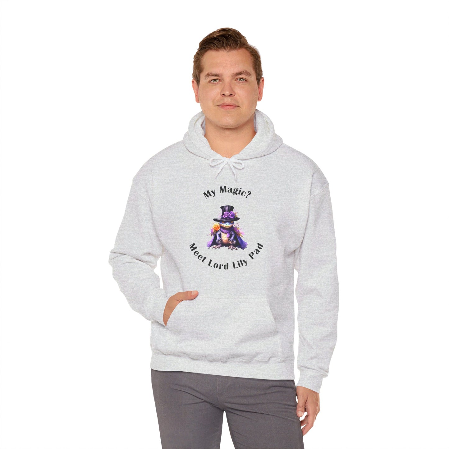 Hooded Sweatshirt-Unisex Heavy Blend™ -Meet Lord Lily Pad by Lynn Salem Creates