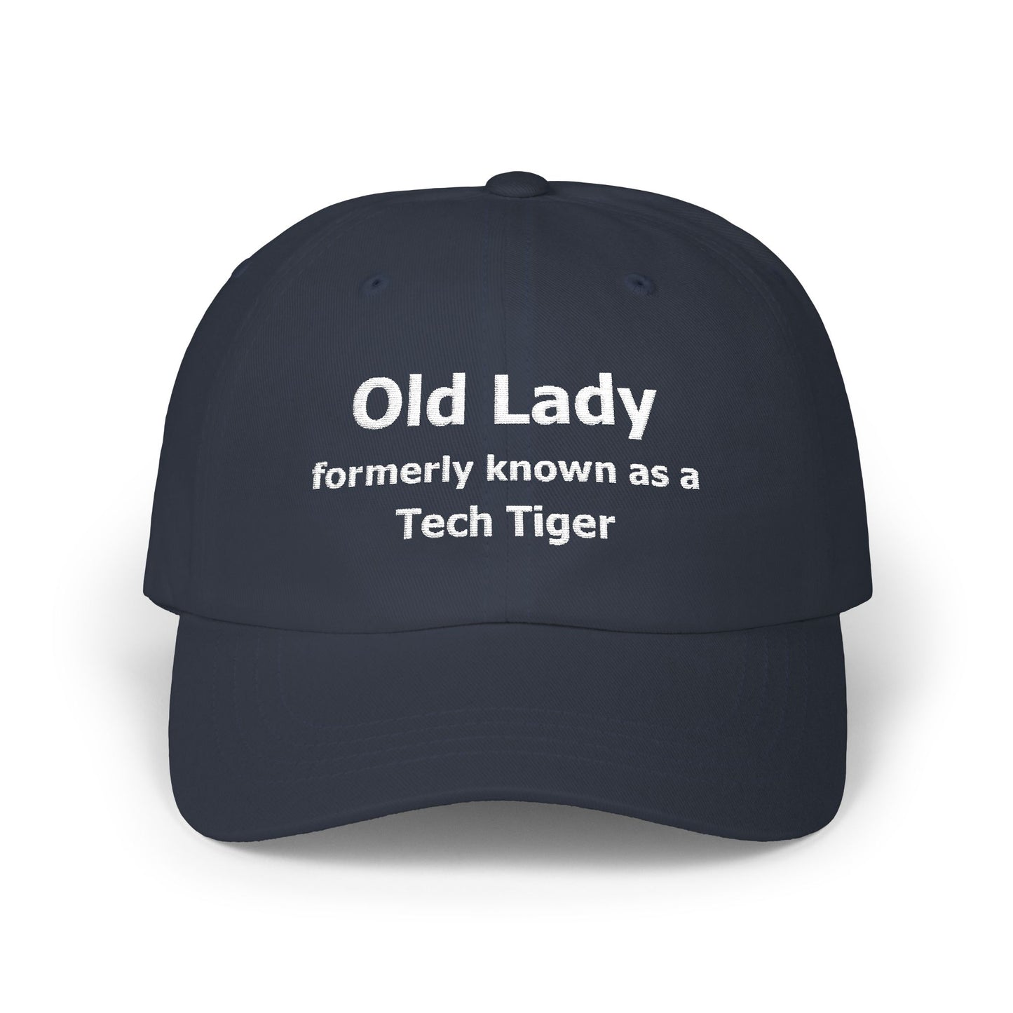 Tech HS - Embroidered Hat - Old Lady formerly known as a Tech Tiger (white text) by Lynn Salem Creates